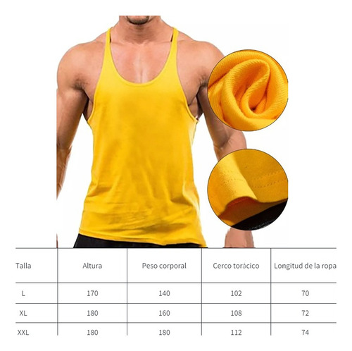 Playera Para Hombre Gym Camiseta Sin Estampado