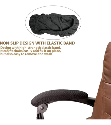 Fundas Lavables Para Reposabrazos De Silla De Oficina (negro