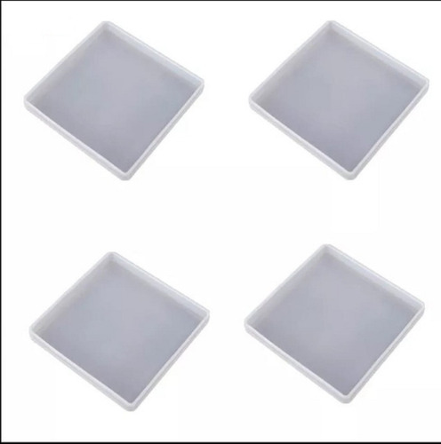 Kit Moldes Silicón 4 Pzas Portavasos Cuadrado Resina +regalo