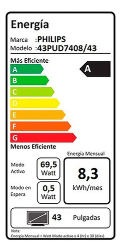 Smart Tv Philips 43pud7408/43 Led Con Google Tv 4k 43 220v