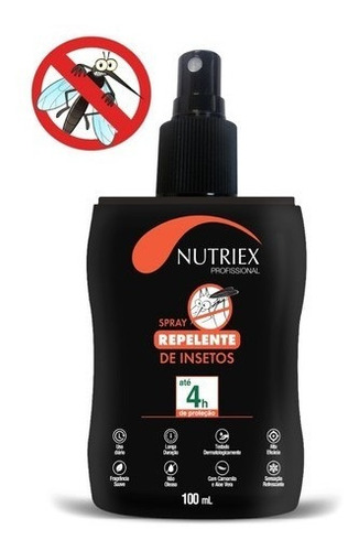 Repelente P/ Incetos Nutriex 100 Ml Até 4 Horas De Proteção 