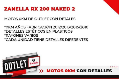 Zanella Rx 200 Naked 0km Outlet 2013