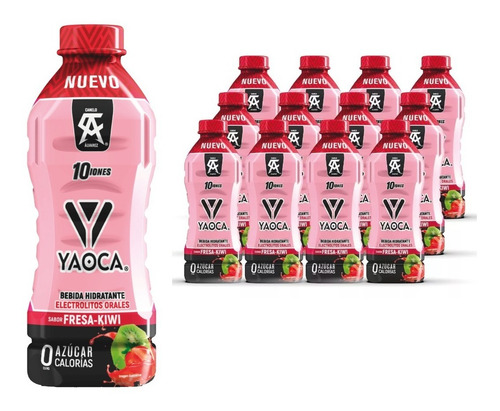 Yaoca Bebida Hidratante 0 Azúcar 10 Iones Pack X 12 Fresa