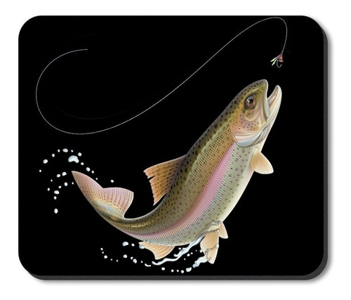 Arte Platos Marca Mouse Pad  leaping Pescado (negro)