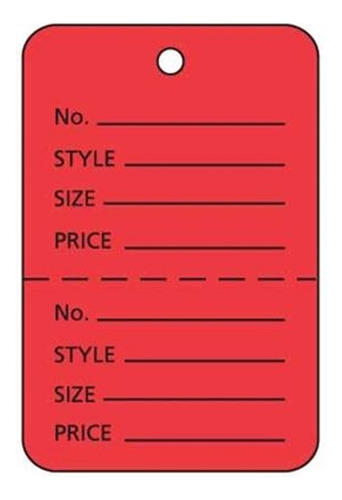 Etiqueta De Cupon Roja 2-7 8  X 1-3 4  No.-estilo-tamaño-pre