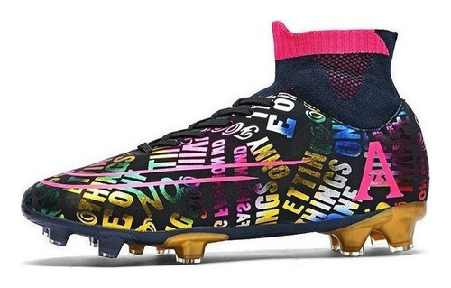 Botas De Fútbol De Caña Alta, Tacos Largos Antideslizantes