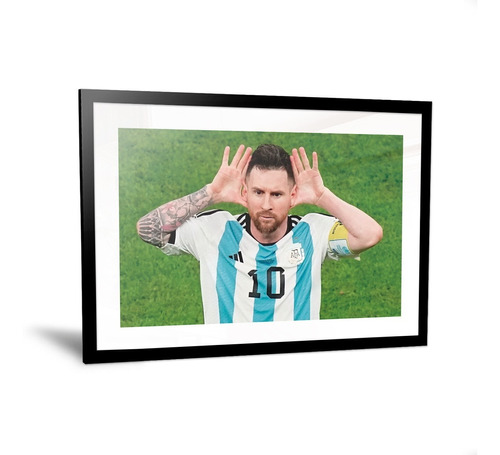 Cuadro Messi Topo Gigio Van Gaal Mundial Qatar 2022 35x50cm