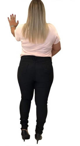 Imagem 4 de 6 de Calça Jeans Feminina Plus Size Colorida Tamanhos Cós Alto