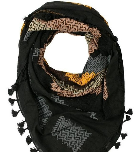Hirbawi Kufiya Negro Y Colores - Exclusivo - Made Palestina