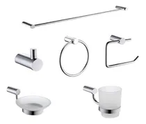 Comprar Set Accesorios Baño Ducha 6 Piezas Cromo Vidrio D10 Net