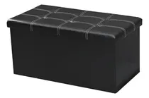 Comprar Banqueta Baul Puff Negro 76x38 Organizador Sillon