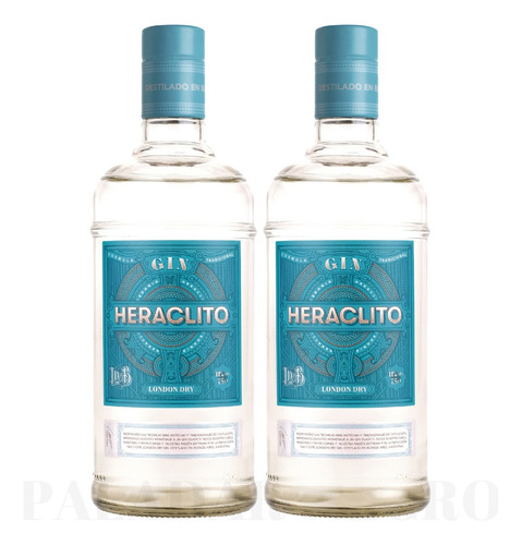 Oferta Gin Heraclito London Dry 750ml X2 Paladar Negro