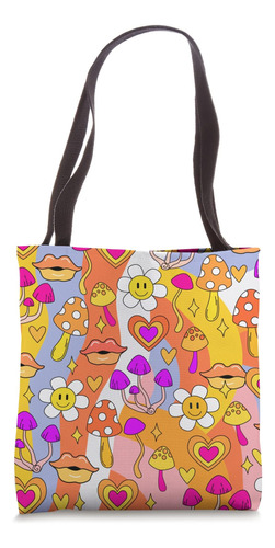 Estética Cottagecore Mushroom 60s 70s Patrón De Flores Bolsa