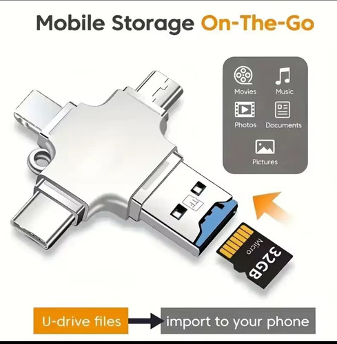 Lector De Tarjetas Micro Sd Tf Multi iPhone Usb Usb-c