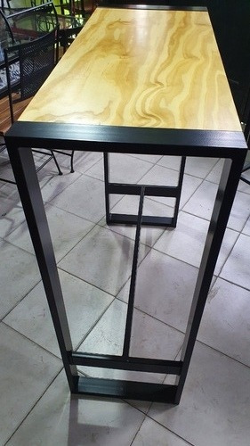 Mesa Barra Isla 120x50 60/20 Linea Cubo Madera Laqueada