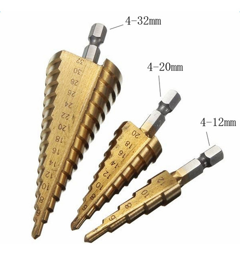 Juego De Brocas Cónicas Hss Step, 6 Piezas, Cortador De Aguj