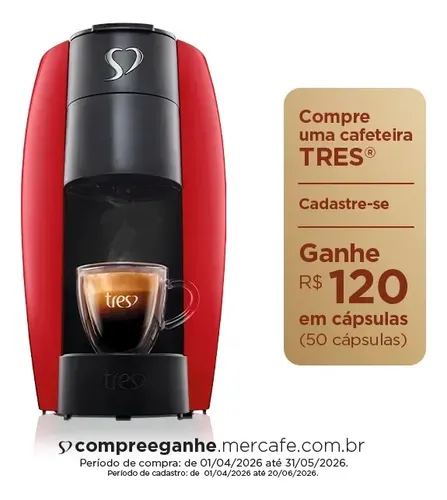 Cafeteira Espresso Lov Automática Vermelha 3 Corações Vermelho