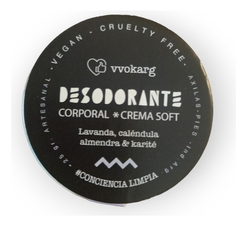 Desodorante Natural Vegano Crema Soft Aroma Limón Lata 25 Gr