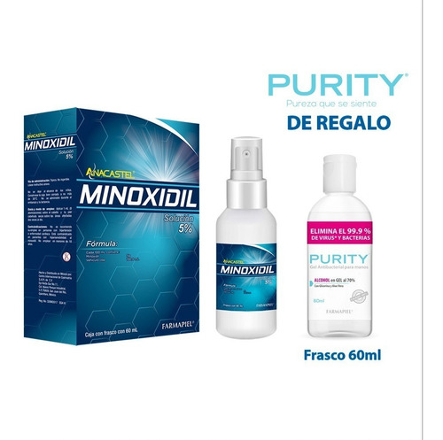 Imagen 1 de 10 de Minoxidil 5% + Purity 60ml De Regalo
