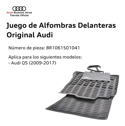 Imagen 2 de 8 de Juego De Alfombras Delanteras Audi Q5 2011 Al 2017