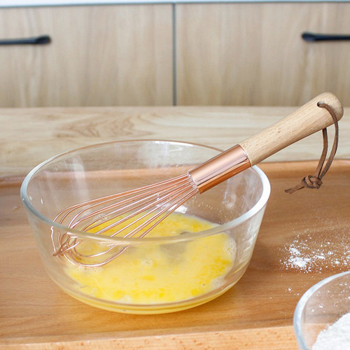 Batidor De Huevos, Mango De Madera, Acero Inoxidable