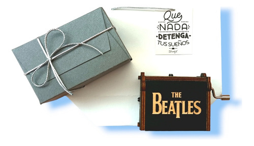 Cajita Musical The Beatles + Estuche + Lettering 