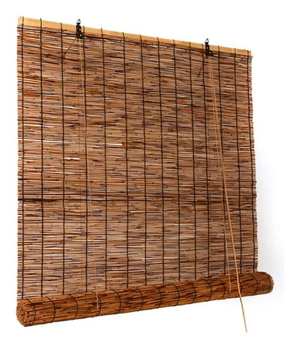 Parasol Enrollable Bambu Para Ventana Interior Exterior Luz