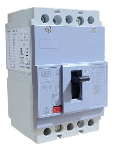 Disjuntor Caixa Moldada Weg 63a 25ka 380v - Dwb160b63-3dx