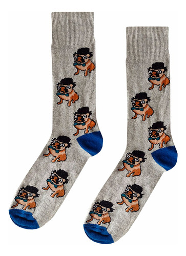 Calcetines Divertidos Diseño De Pug Elegante