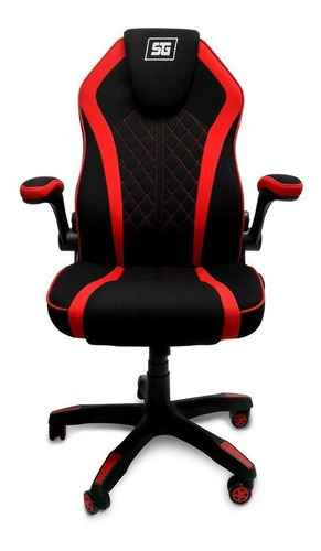 Imagen 1 de 4 de Silla de escritorio Vorago CGC-300 gamer ergonómica  negra y roja con tapizado de tela