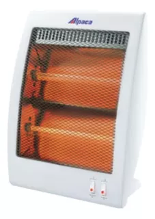 Estufa Electrica Alpaca Cuarzo 2 Velas Corte Seguridad 800w Color Gris