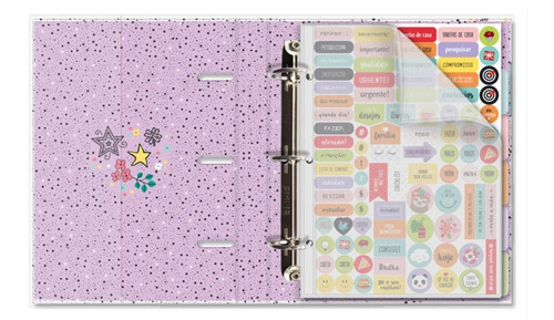 Caderno Fichário Argolado 12 Mat-capa Pvc - Beija Flor