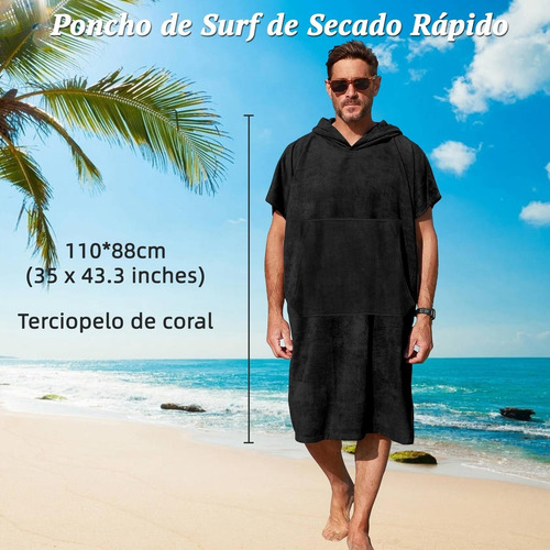 Y Poncho De Surf Con Capucha, Bata De Baño Mujer Y Hombre .