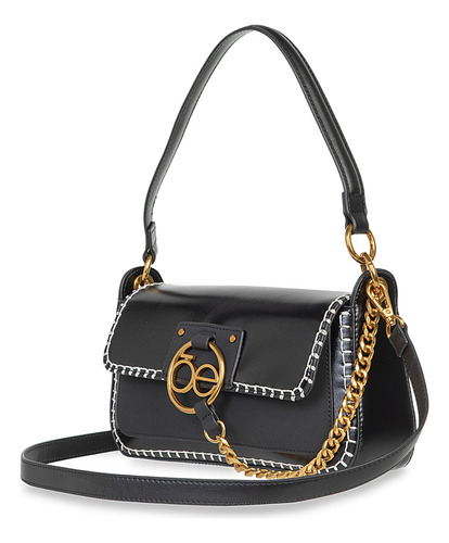 Lady Bag Cloe Para Mujer Cadena Ornamental Color Negro