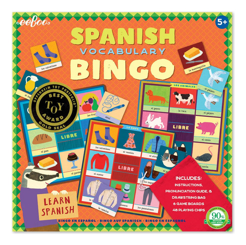 Eeboo: Juego De Vocabulario De Bingo En Español, Un Juego De