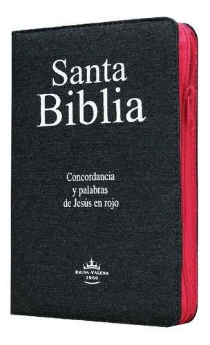 Biblia Letra Grande Rvr-1960 Con Índice Jeans Cierre Rosa