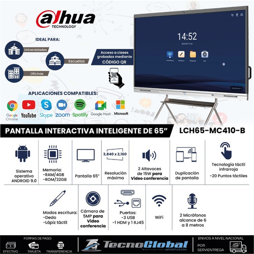 Imagen 2 de 2 de Pizarra Smart Interactiva Para Reuniones, Escuelas, Eventos
