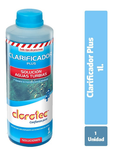 Imagen 1 de 9 de Clarificador Plus X 1 Lt Clorotec-decantador Limpieza Pileta