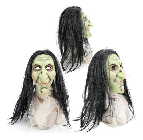 Máscara Bruxa Velha Realista Assustadora Fantasia Halloween