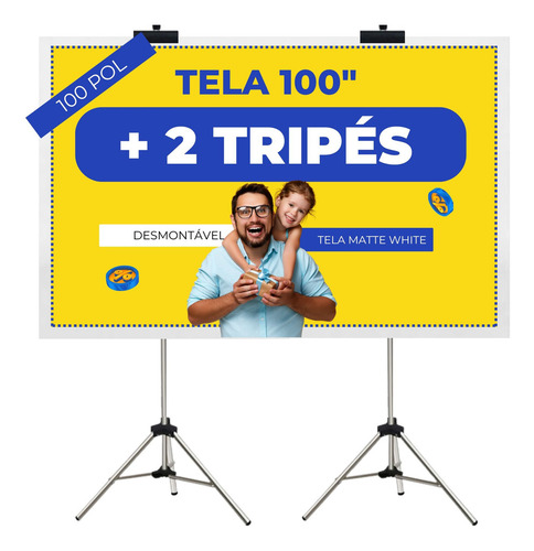 Telão De Projetor Com Tripé Tela De Projeção Com Tripé