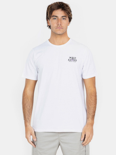 Polera Mc Over View Tees Blanco Hombre Maui And Sons