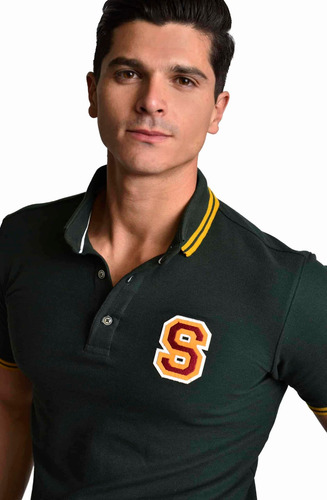 Imagen 4 de 6 de Playera Tipo Polo Sherman Morgan College Verde