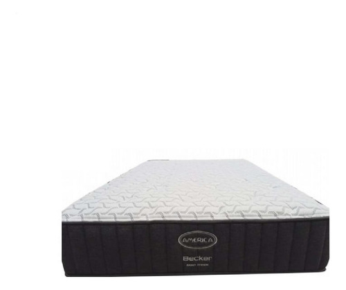 Colchon Matrimonial America Becker Baggy Systems + Almohada Color Gris Con Blanco