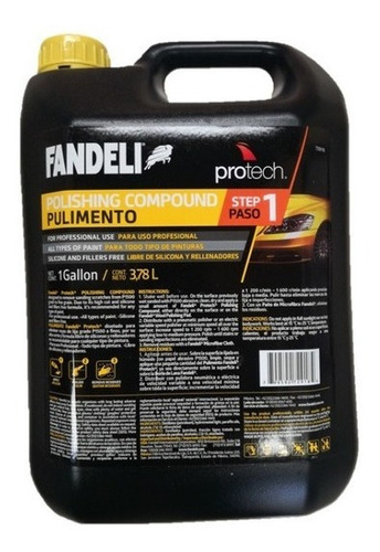 Pulimento Fandeli Protech Paso 1 Polishing Compound 1 Galon Color Blanco