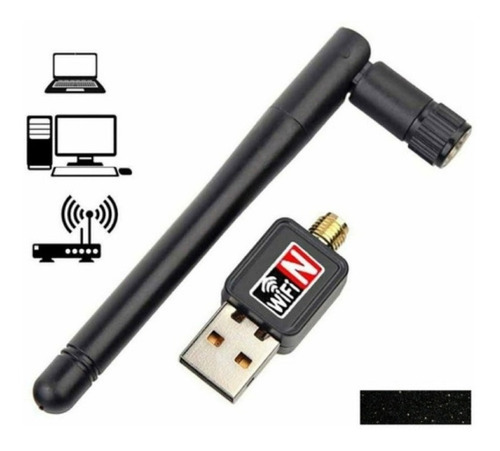 Imagen 1 de 4 de Antena Wifi Usb Pc Adaptador Receptor Inalámbrico