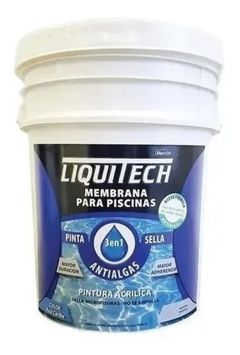 Pintura Para Piscinas Piletas, Membrana 3en1 Liquitech 10 L