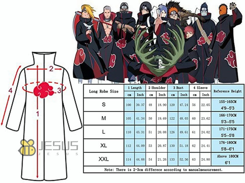 Capa Akatsuki Cosplay Conjunto Ninja/ Naruto Shipudden