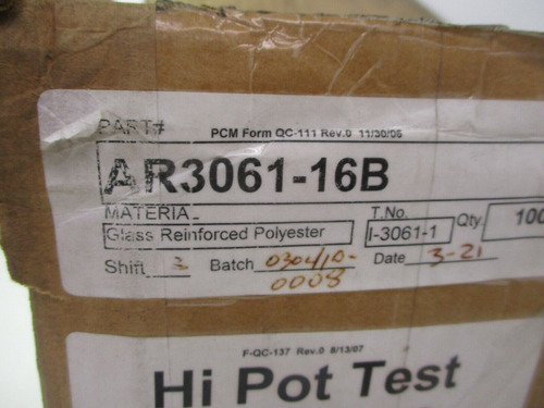 (22) Penn Compression Molding Ar3061-16b / Ar306116b Ddj