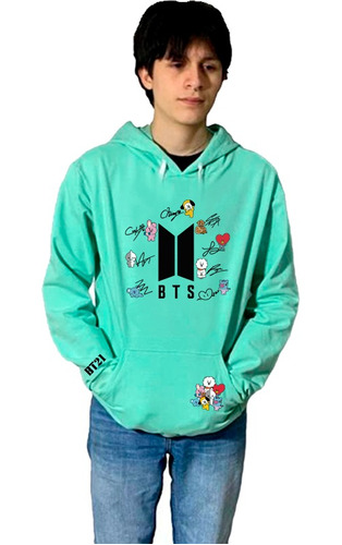 Sudadera Unisex Bts Firmas Algodón Adulto Y Niños Colores 