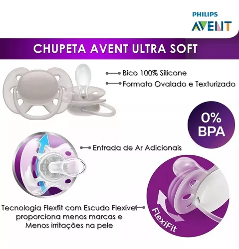 Philips Avent - Pack 2 Chupetes Ultra Soft Lisos 6-18 Meses Rosa, Chupetes  Silicona